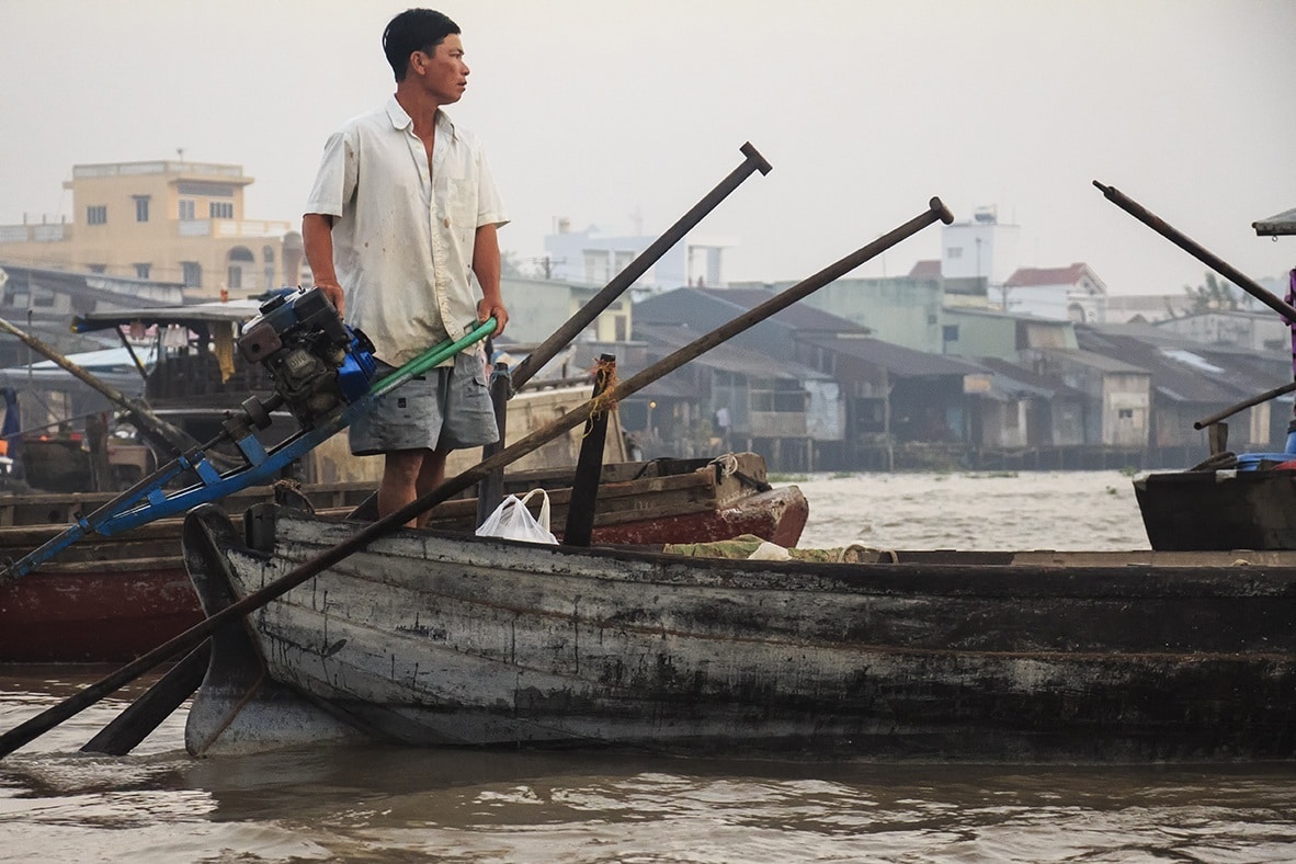 De drijvende markt van Can Tho is voor velen een hoogtepunt in de Mekong Delta