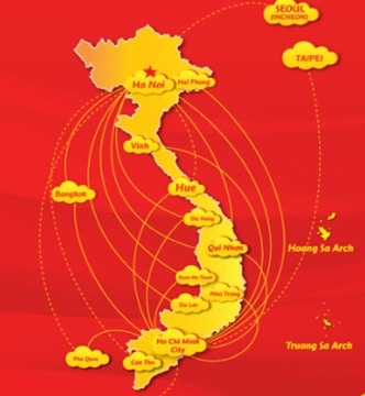 Het aanbod aan vluchten met Vietjet
