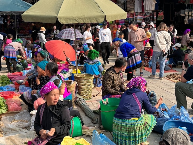 Een markt in Noord Vietnam