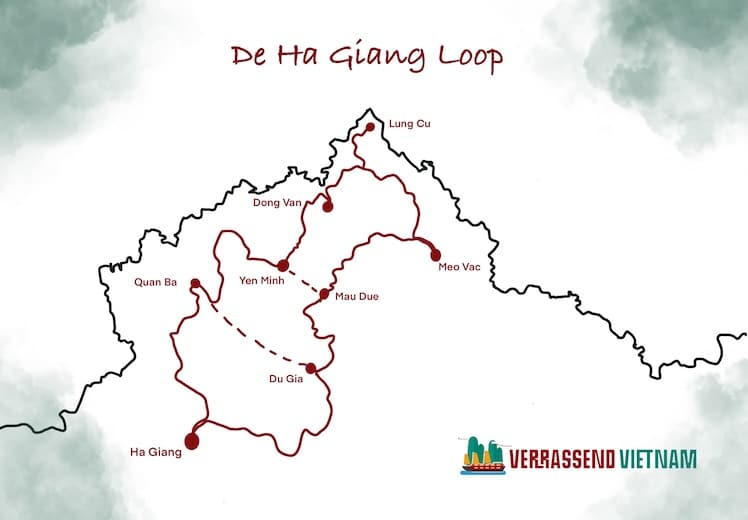 Ha Giang Loop Route Kaart 